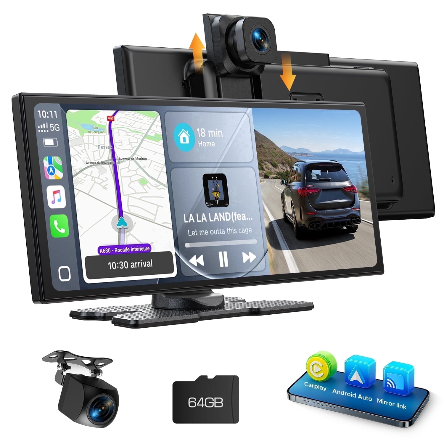 新品LAMTTO 10.25インチ Android搭載 CarPlay Lamtto, Wireless CarPlay Screen, 10.25 Inch, with Dashcam and GPS