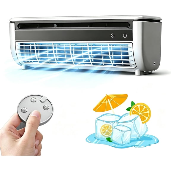 Portable Wireless Charging Air Conditioner, Mini Portable Air Conditioner, Wall Mount No Window AC Unit, Ductless Mini Split AC, Remote Quiet Cooling, Rechargeable Bedroom Kitchen (White)
