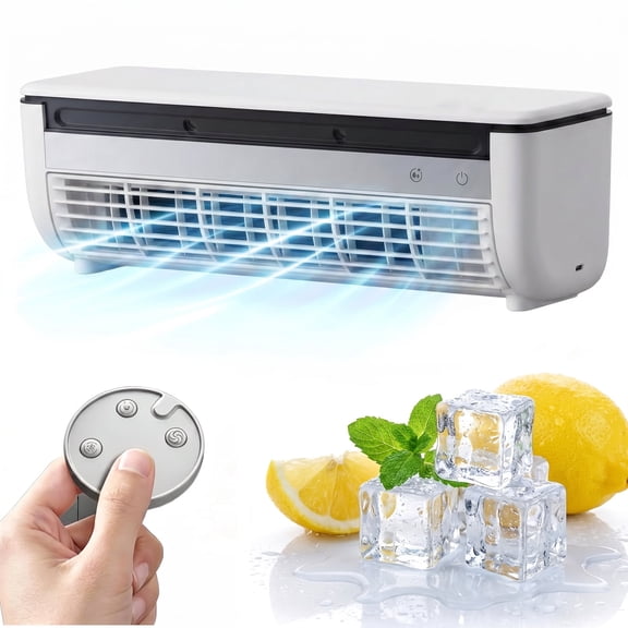 Portable Wireless Charging Air Conditioner, Mini Portable Air Conditioner, Wall Mount No Window AC Unit, Ductless Mini Split AC, Remote Quiet Cooling, Rechargeable Bedroom Kitchen (White)