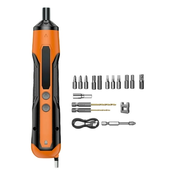 Portable Wireless Electric Screwdriver with Reversible Function Multiple Bit Ergonomic Design Charging Lithium Batteries
