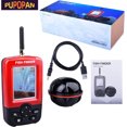 thumbnail image 1 of Portable Wireless Fish Finder With 100m Range - Smart Sonar Sensor, 0.6-45m Depth, 90° Beam Angle, LCD Display For Lake Sea Ice Fishing,RED English, 1 of 20