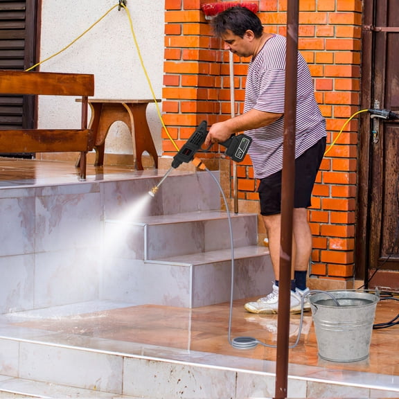 Portable Wireless High-pressure Cleaning Machine, Multi-functional High-pressure Water Gun, Equipped with 2 Nozzles, Suitable for Car Cleaning and Garden Floor Cleaning