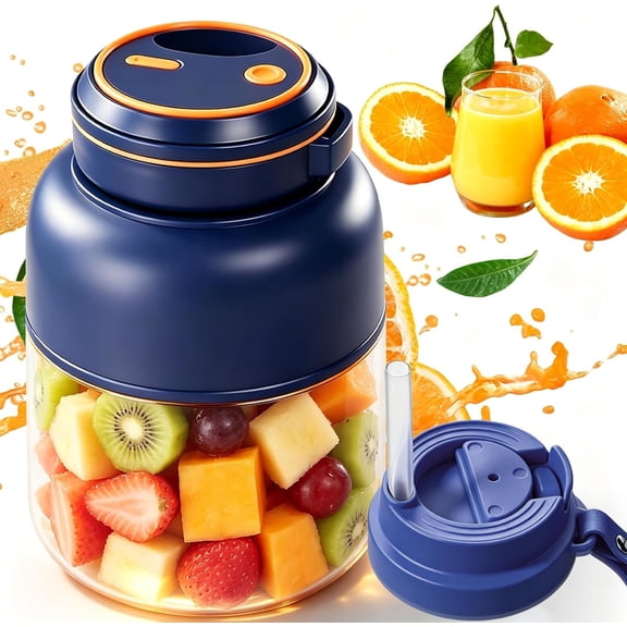 Portable Wireless Juicer Cup, 28/45 Oz Wireless Electric Juicer Cup with 38-Blades, Dual Lid Compact Travel Drinking Cup, Rechargeable USB-C Personal Blender for Fruits & Vegetables