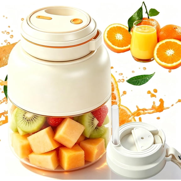 Portable Wireless Juicer Cup, 28/45 Oz Wireless Electric Juicer Cup with 38-Blades, Dual Lid Compact Travel Drinking Cup, Rechargeable USB-C Personal Blender for Fruits & Vegetables