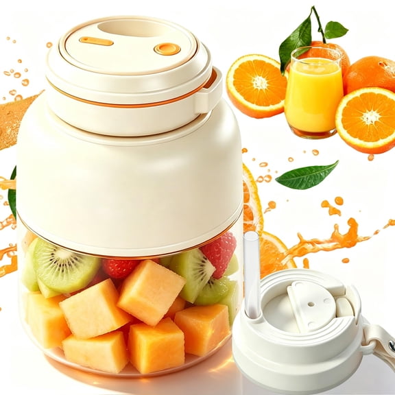 Portable Wireless Juicer Cup, 28/45 Oz Wireless Electric Juicer Cup with 38-Blades, Dual Lid Compact Travel Drinking Cup, Rechargeable USB-C Personal Blender for Fruits & Vegetables