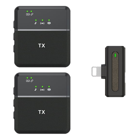 Portable Wireless Lavalier Microphone, Smart Noise Cancellation Clip-on Mic for Outdoor Live Stream Interview Audio Recording, Lightweight Cordless Mic for iPhone Android Camera Vlog