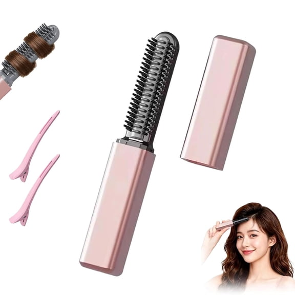 Portable Wireless Mini Bang Styling Comb,Heated Brush Straightener