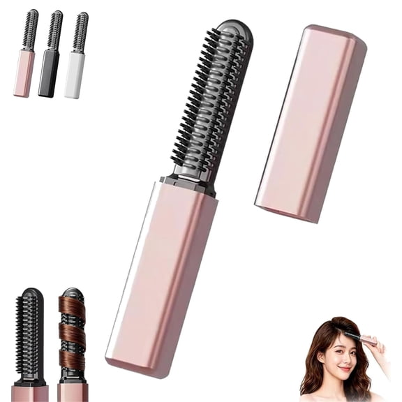 Portable Wireless Mini Bang Styling Comb, Portable Bang Styling Comb,2026 New Travel Straightening Brush, Anti-Scald, 30 Second Fast Heat,USB Rechargeable for Root Lift & Frizz Control