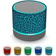 Crazyview Portable Wireless Mini Bluetooth Speaker,AI Super Bass Stereo Rechargeable Speaker with LED Lights - Blue