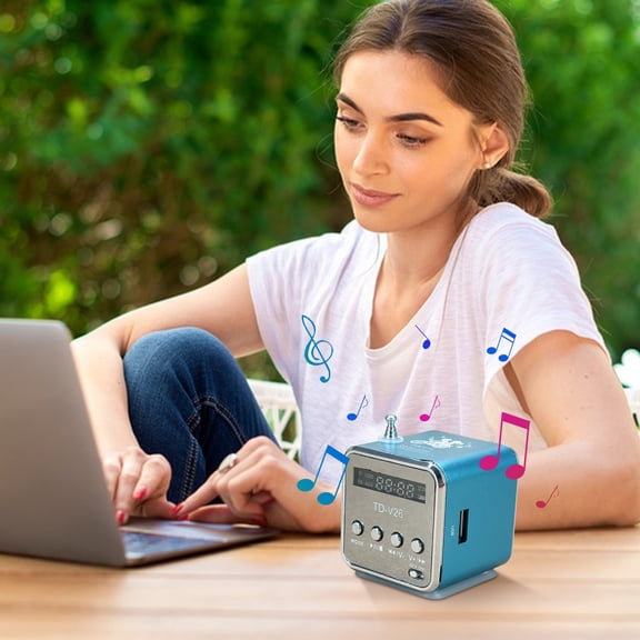 Portable Wireless Mini Speaker, with Screen, Support USB Disk TF Card AUX, Metal, 3W Output, Radio, 550mAh Battery, for Phones Computers MP3 MP4