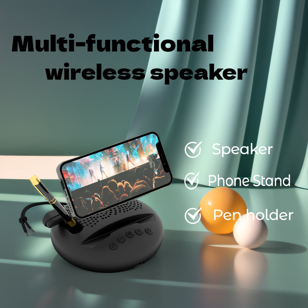 Portable Wireless Speaker with Rope | Multi-function: Phone Stand & Pen ...
