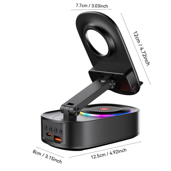 Portable Wireless Speaker with Stand, Non-Slip Base, Smartphone/Tablet Dock - Compatible with Spotify/YouTube Music for Indoor/Outdoor, Parties, Camping - Ideal Gift