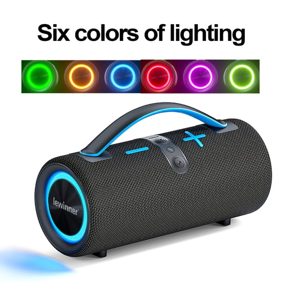 Portable Bluetooth Speaker with 60W Subwoofer, RGB Lights & Party Effects, Long Battery, USB/SD Playback for Indoor Outdoor Camping Parties
