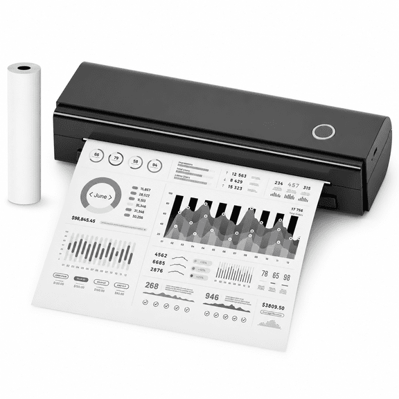 Portable Wireless Thermal Inkless Printer For Travel, Compatible With Mobile Devices