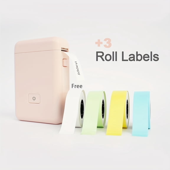 Portable Wireless Thermal Label Maker with 1 Free Roll Tape, Multiple Templates, High-Quality Print, Compact Sleek Design for Home Office School Organization, Ideal Gift