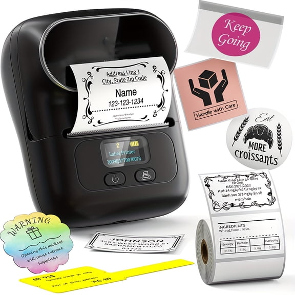 Portable Wireless Thermal Label Maker - Barcode Printer for Clothing/Jewelry/Retail/Mailing, Phone/Laptop Compatible, Ideal Gift for Home & Business