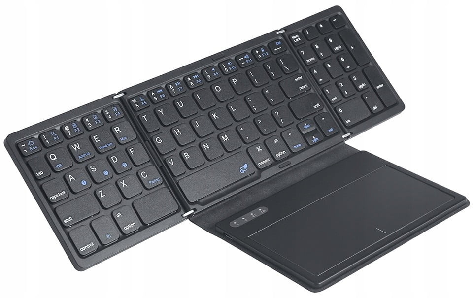Portable Wireless Triple Bluetooth Keyboard with Touchpad B055
