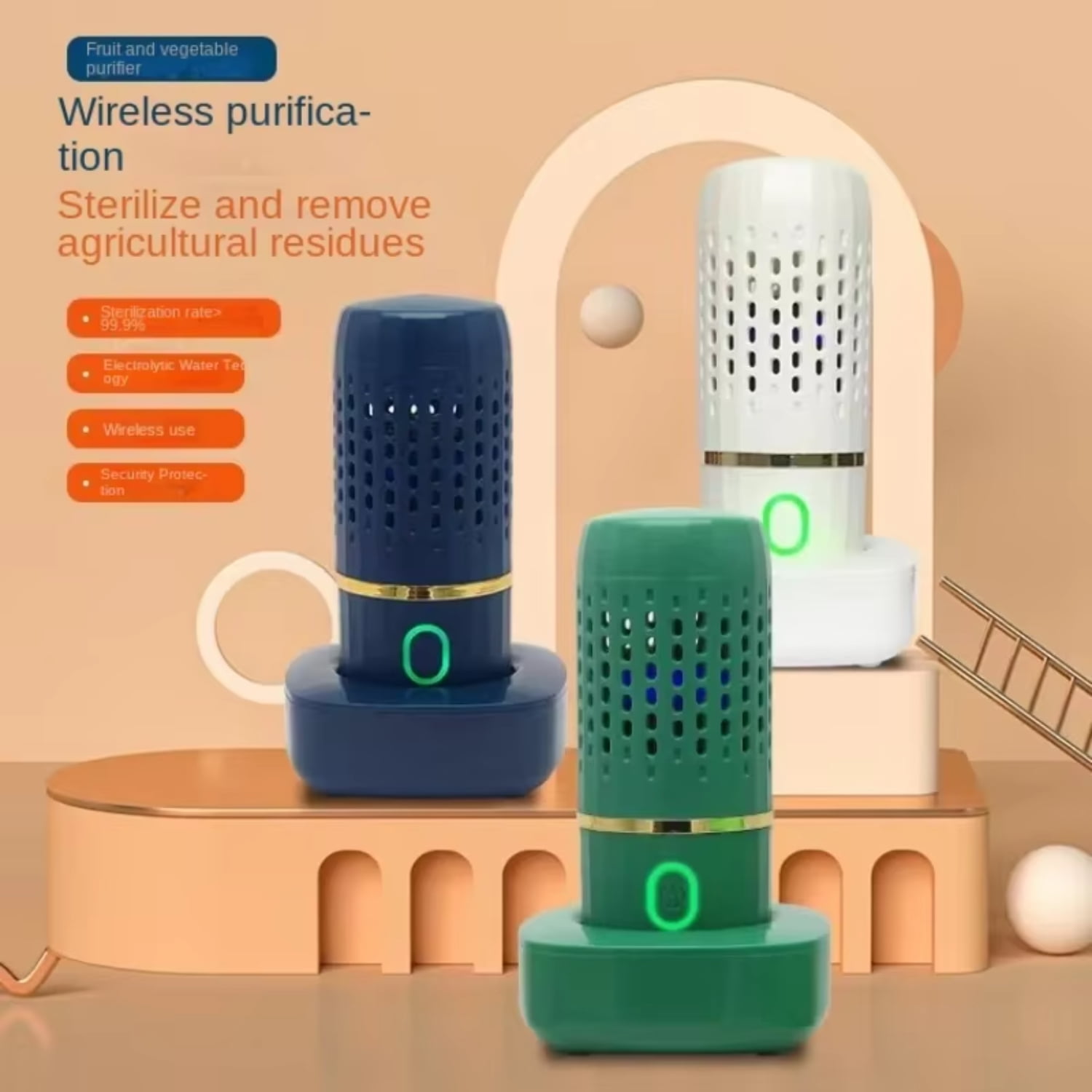 Portable Wireless Ultrasonic Fruit and Vegetable Washing Machine