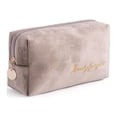 thumbnail image 1 of Portable Women Large Capacity Wash Handbags Soft Travel Lipstick Bags Velvet Cosmetic Bag Beauty Case Makeup Bag KHAKI, 1 of 8