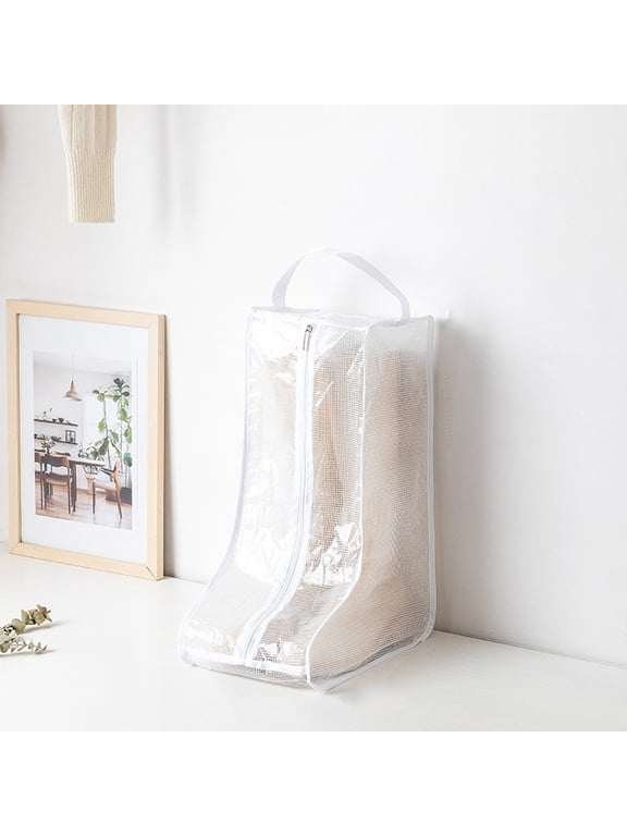 Portable Women Tall/Short Boots Storage Bags - 1 Pack Waterproof Tall/Short Boot Carry Bag for Travel and Daily Use, (Beige) 7.87x11.02x18.9"
