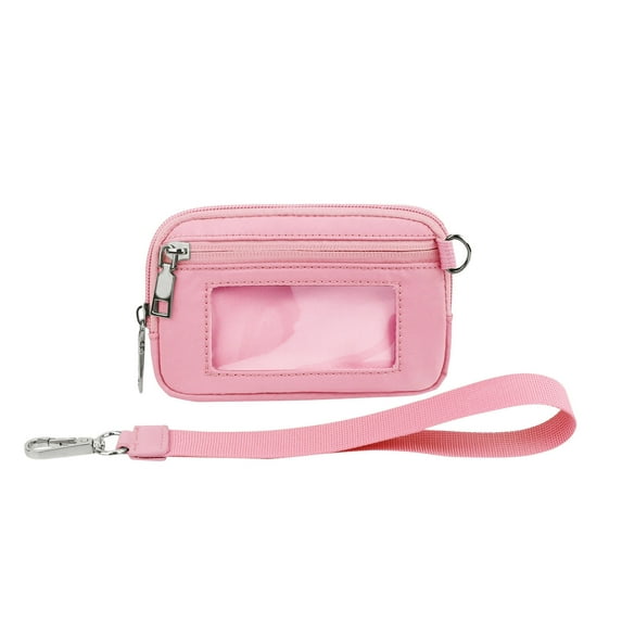 Portable Women's Wristlet Wallet with Zip Card Slot and ID Window - Stylish Cosmetic Bag for Every Occasion