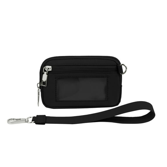 Portable Womens Wallet Wristlet Zip Card Holder with ID Window for Easy - Cosmetic Bag for Everyday Use