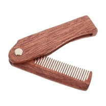 Portable Wooden Beard Comb and Folding Hair Brush for Mustache Styling and Hair Grooming Accessories