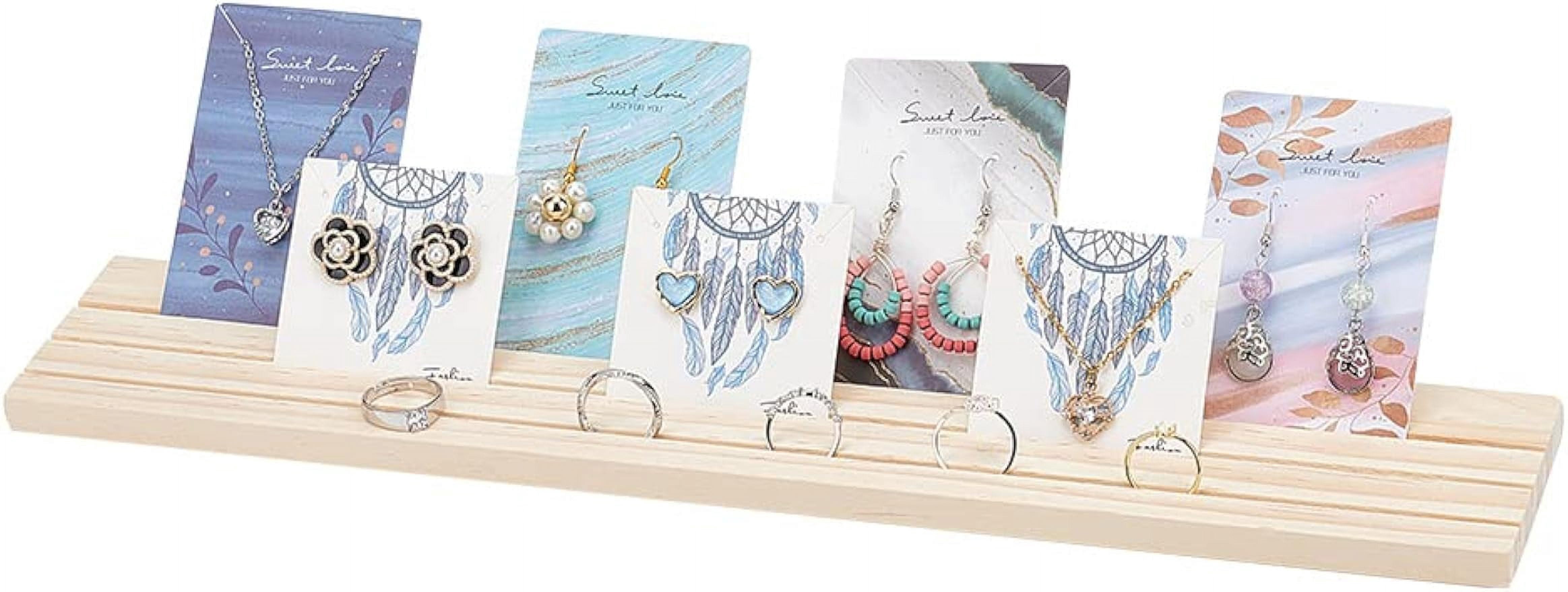 Portable Wooden Earring Display Holder 3-slot Ring Jewelry Craft ...