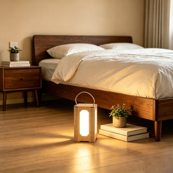 Portable Wooden Lamp Touch Control 3 Color Dimmable LED Night Light With Handle Rechargeable Table Lamp For Bedroom Living Room Camping Reading Dorm Desk Holiday Decor Glow Man Cave Home Office Shelf