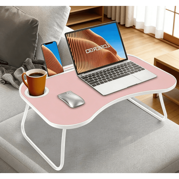 Portable Wooden Laptop Stand Lap Desk 23.8"×15.8"×10" for Bed Car Home, 6.40 lbs  CY