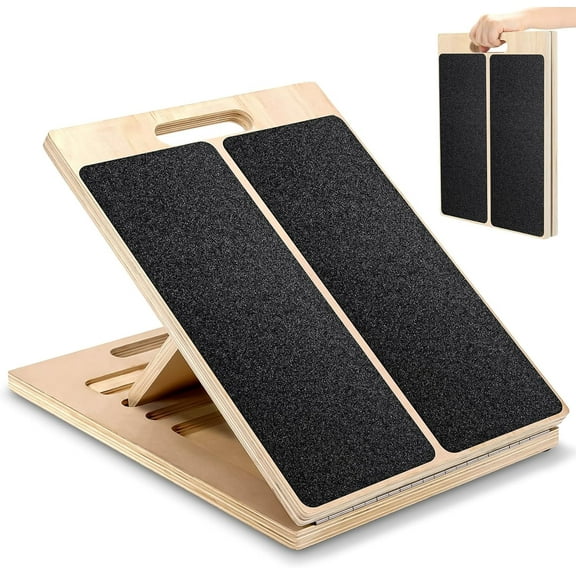 Portable Wooden Slant Board for Calf Stretching Squats Calf Stretcher Pilates Physical Therapy Equipment Adjustable Incline Board