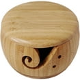 thumbnail image 1 of Portable Wooden Yarn Storage Bowl with Lid Round Handmade Storage Knitting Wool Storage Basket Round for Knitting Crocheting, Bamboo with lid, As Describe, 1 of 5