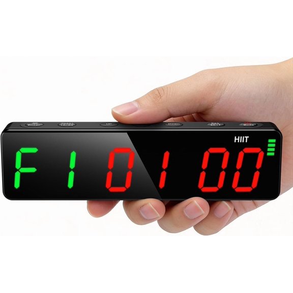 Portable Workout Timer, Workout Clock for Home Gym Gara Boxing, Gym Timer Clock with Strong Magnet, Powerful Battery, Adjustable Brightness for Fitness Enthusiasts Coaches