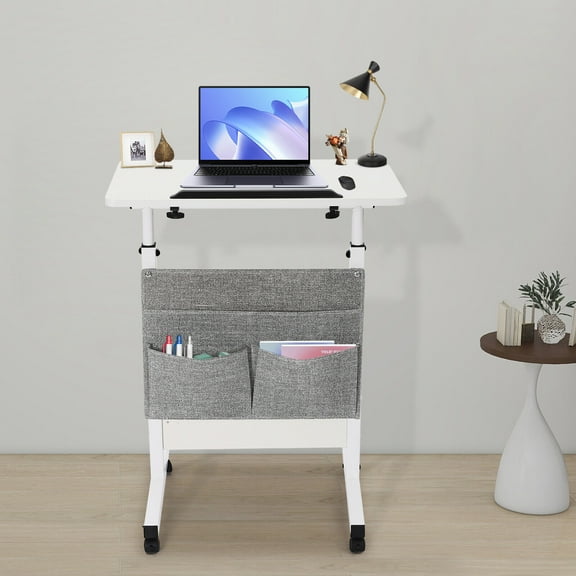 Portable Workstation [Rolling Swivel Laptop Deak] Stand up Adjustable Height Table
