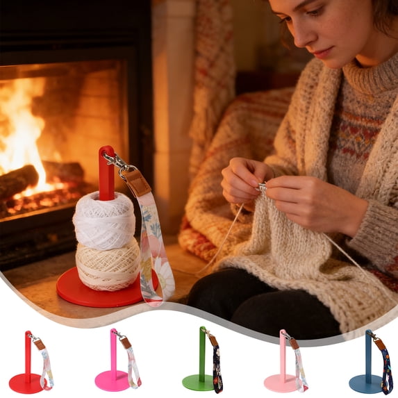 Portable Wrist Yarn Holder for Knitting Crocheting Craft Yarn Dispenser with Rotating Spindle Hands Free Yarn Guide for Travel On The Go Crafting Accessory (Green)