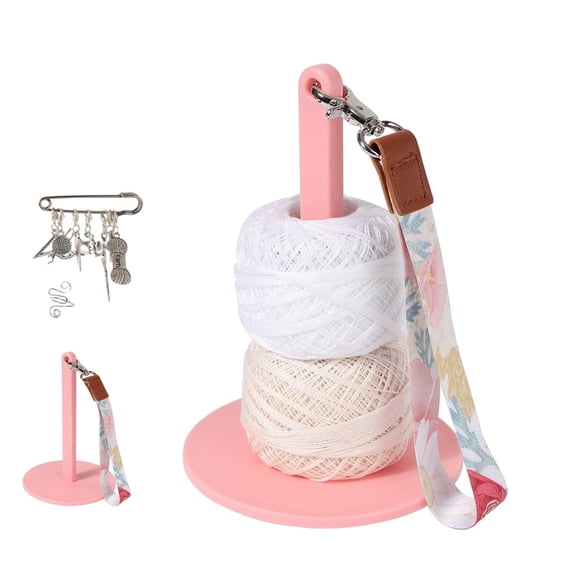 Portable Wrist Yarn holder, Acrylic Crochet Hook Holder,Crochet Yarn Genie,Spool Spinner For Crocheting,Perfect For Travel And Going Out Crocheting , Gift For Knitting Lovers (Pink)