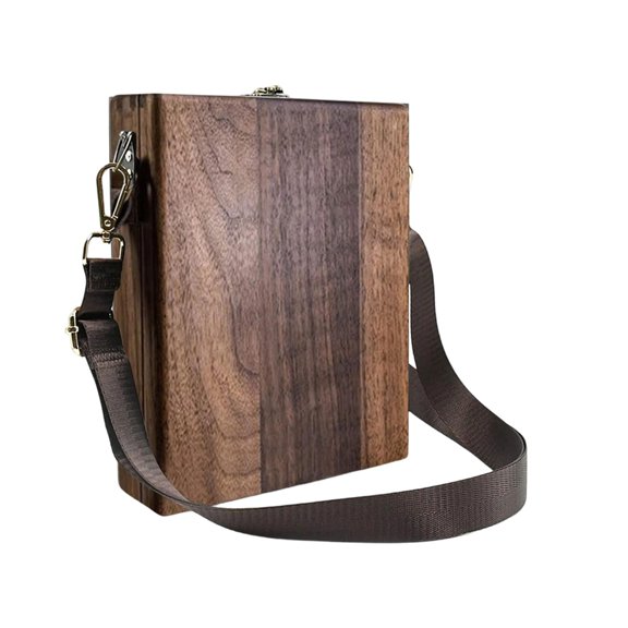 Portable Writing Box with Interior Holders, Wooden Mail Holder for Home Papers, Note Cards, Study Su