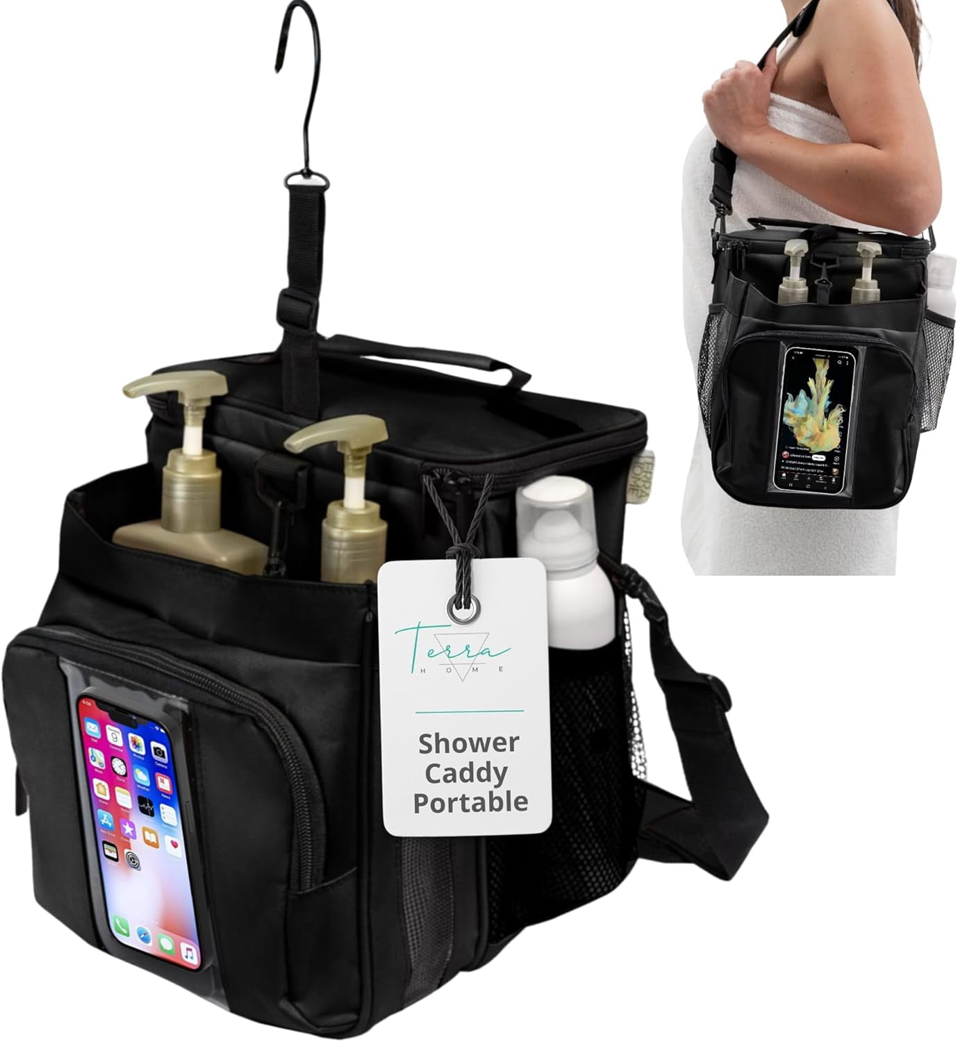 Portable XL Shower Caddy Bag - College Dorm Room Essentials for Men ...