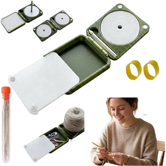 Portable Yarn Holder for Crochet & Knitting, 2026 New Rotating Foldable Double Yarn Winder Spinner Box for Beginners, Crochet Accessory Box Birthday Gift for Mom Wife Grandma (A )