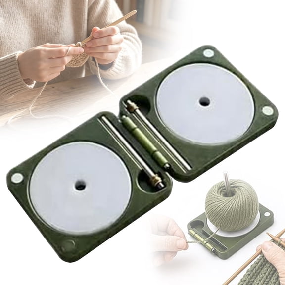 Portable Yarn Holder For Crochet & Knitting,New Foldable Double Yarn Spinner Box With Rotating Spools,Tangle Free Yarn Storage Organizer For Travel Crafting,Crochet Accessories Gift For Craft Lovers