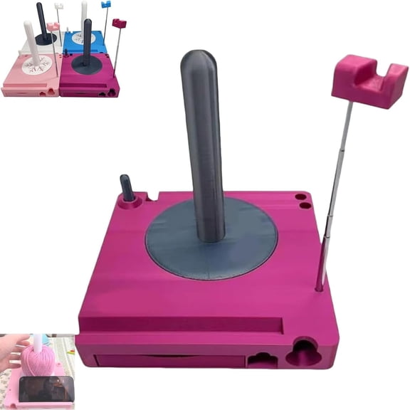 Portable Yarn Spool Organizer Box, Crochet Caddy, Multi-Functional Yarn Shaft Spool Box with Phone Stand, Ideal Gift Accessories Organizer for Knitting Lovers