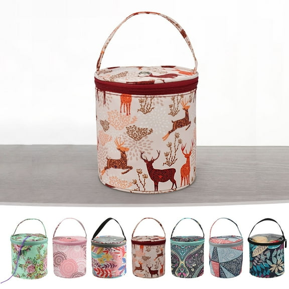Portable Yarn Storage Bag - Knitting Crochet Organizer with Hook Storage, Wool Carry Case, Travel-Friendly Yarn Holder, Spacious Knitting Supplies Bag