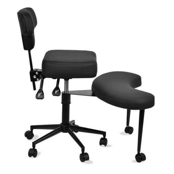Portable Yoga Chair with Wheels - Height Adjustable Meditation Chair for Adults, Fidgeting & Relaxation Black
