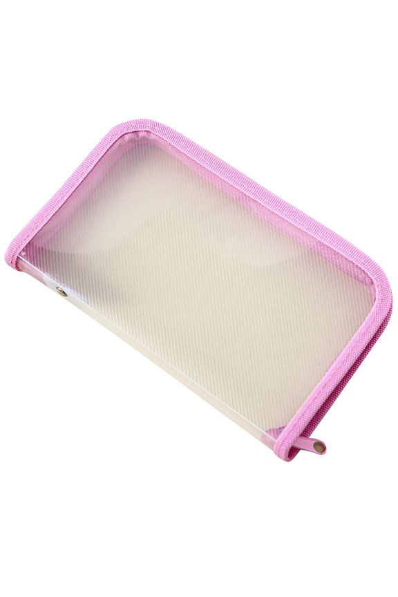 Clear Pencil Case Pouch, Portable Zipper Pouch Bags, Multifunctional Organiser for Pen, Pencil, Stationery Storage, Water Durability Travel Office Home Accessories, Pink