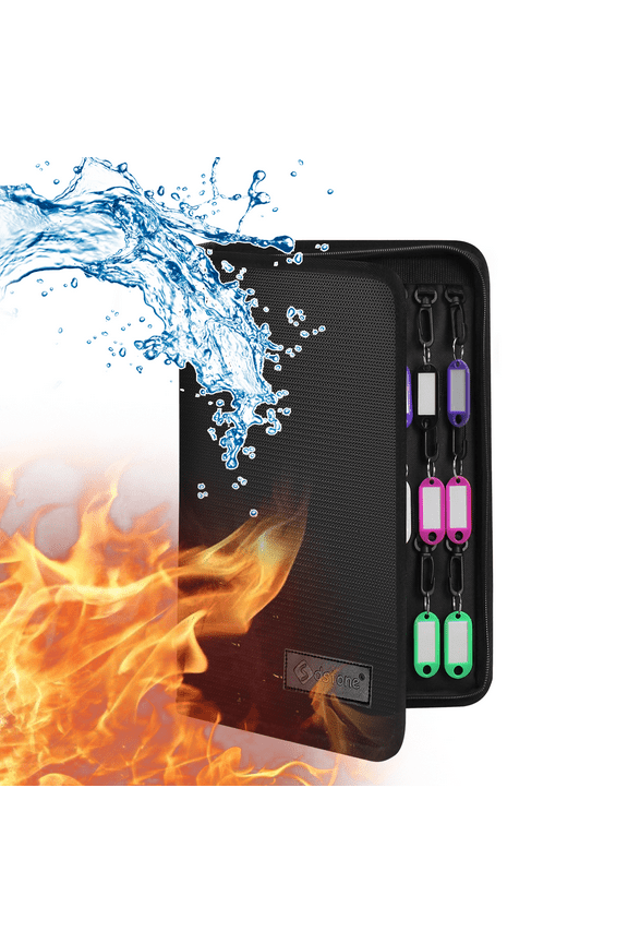 Portable Zippered Key Case,Fireproof and Waterproof Key Organizer with 36 Key Tags Key Storage,Portable Manager, Landlord Zipper Key Binder forReal Estate Sales, Hotels, Car Service key box