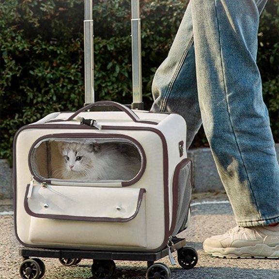 Portable and Breathable Pet Trolley Case Large Capacity Pet Air Case Going Out Dog Cat Suitcase