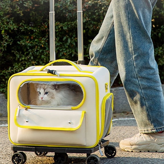 Portable and Breathable Pet Trolley Case Large Capacity Pet Air Case Going Out Dog Cat Suitcase