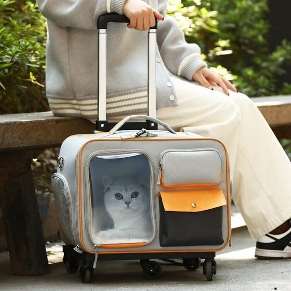 Portable and Breathable Pet Trolley Case Large Capacity Pet Air Case Going Out Dog Cat Suitcase