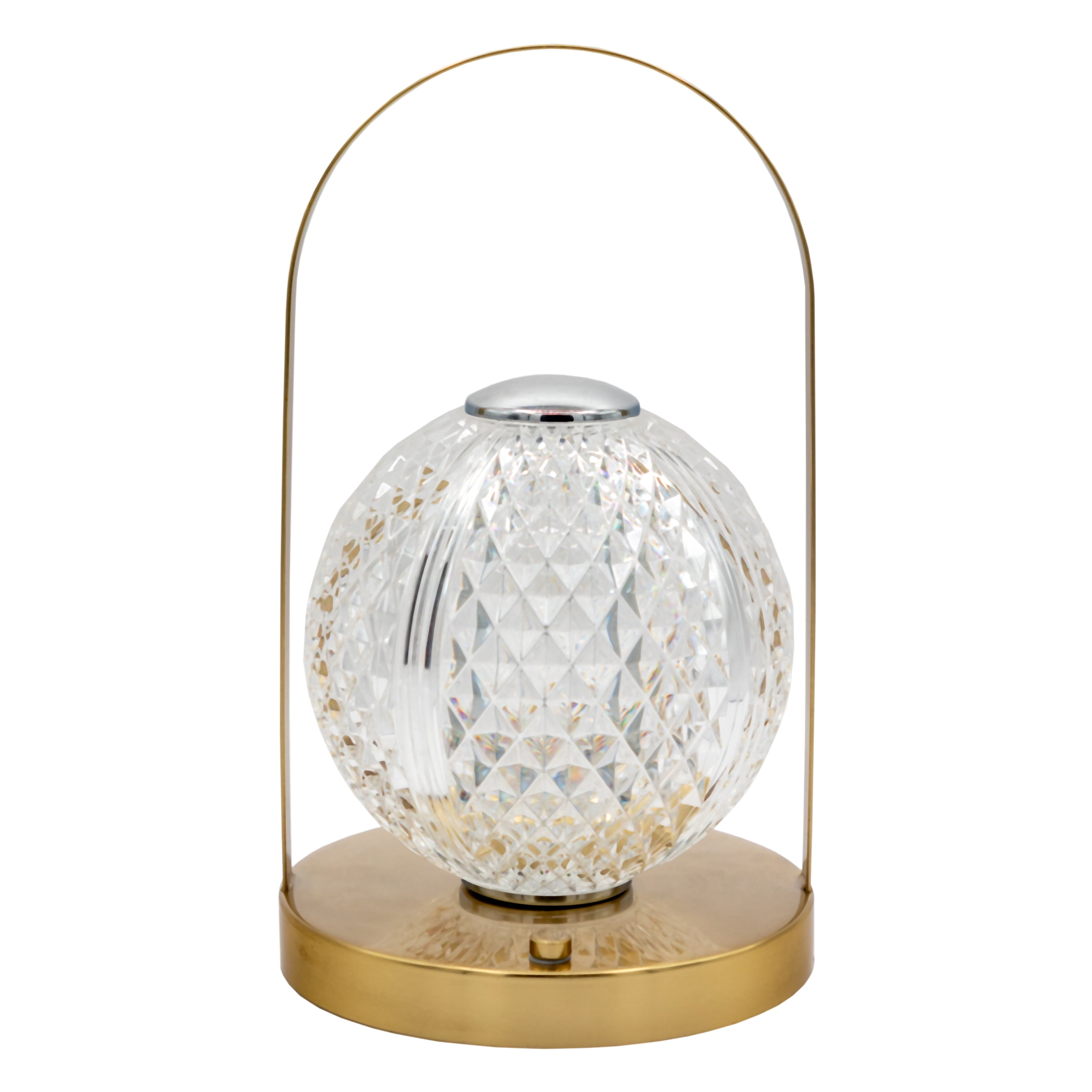 Portable and Rechargeable Gold Lantern Touch Lamp – Multi-Light Settings, Dimmable, USB Powered, 8.25" H x 4.7" W