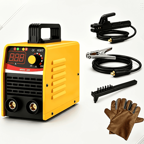 Portable arc welder, 110V home use model with adjustable current. Suitable for home repairs, metalworking, car maintenance, and various handicraft projects